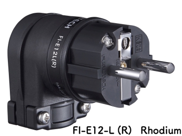 Furutech FI-E12-L (R) Schukostecker Netzstecker gewinkelt IEC C14 Rhodium (1 Stk.)