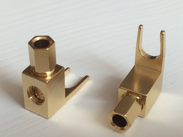 4 Stück Lautsprecher und Verstärker Adapter für Bananenstecker 24 K vergoldet