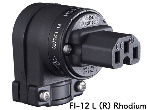 Furutech FI-12-L-R FI-12 L R Kaltgerätestecker gewinkelt IEC C14 Rhodium (1 Stk.)